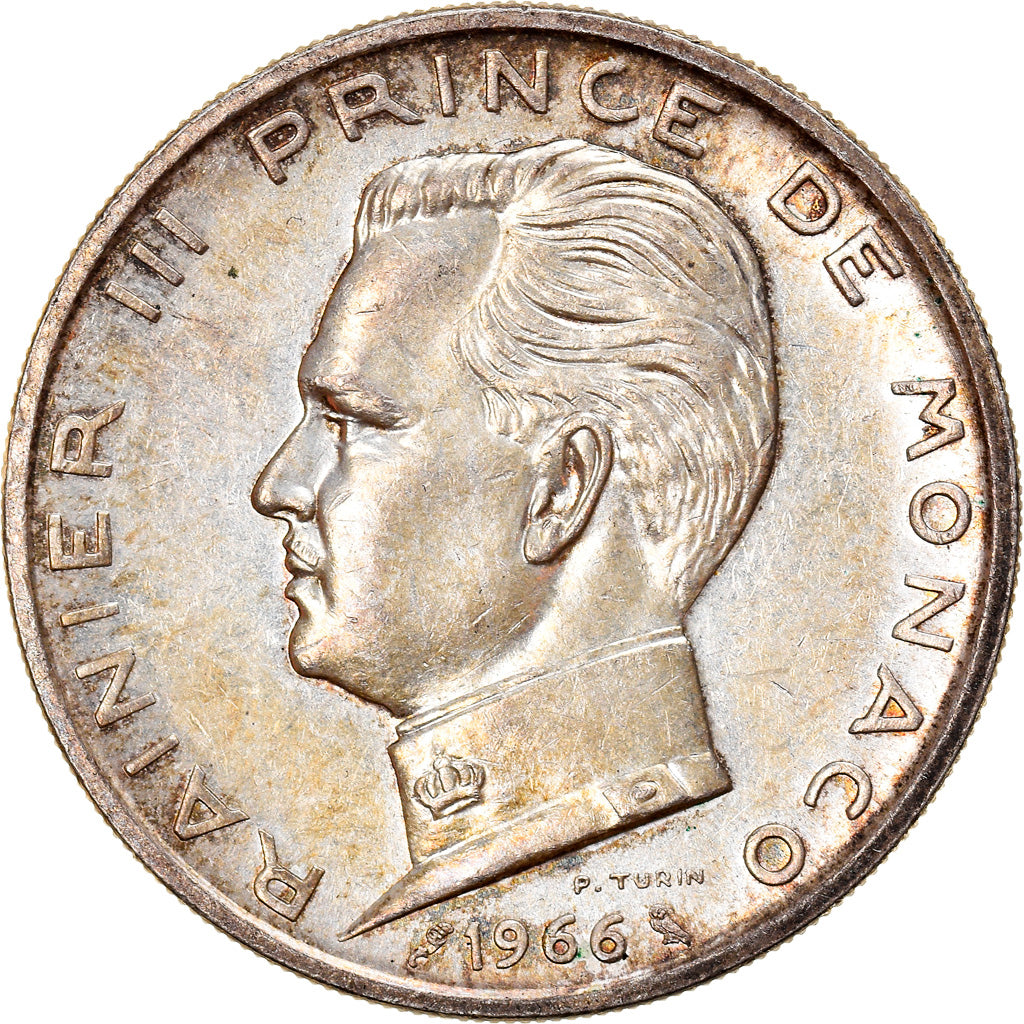 Moneta, Monaco, Rainier III, 5 Francs, 1966, SPL-, Argento, KM:141, Gadoury:MC