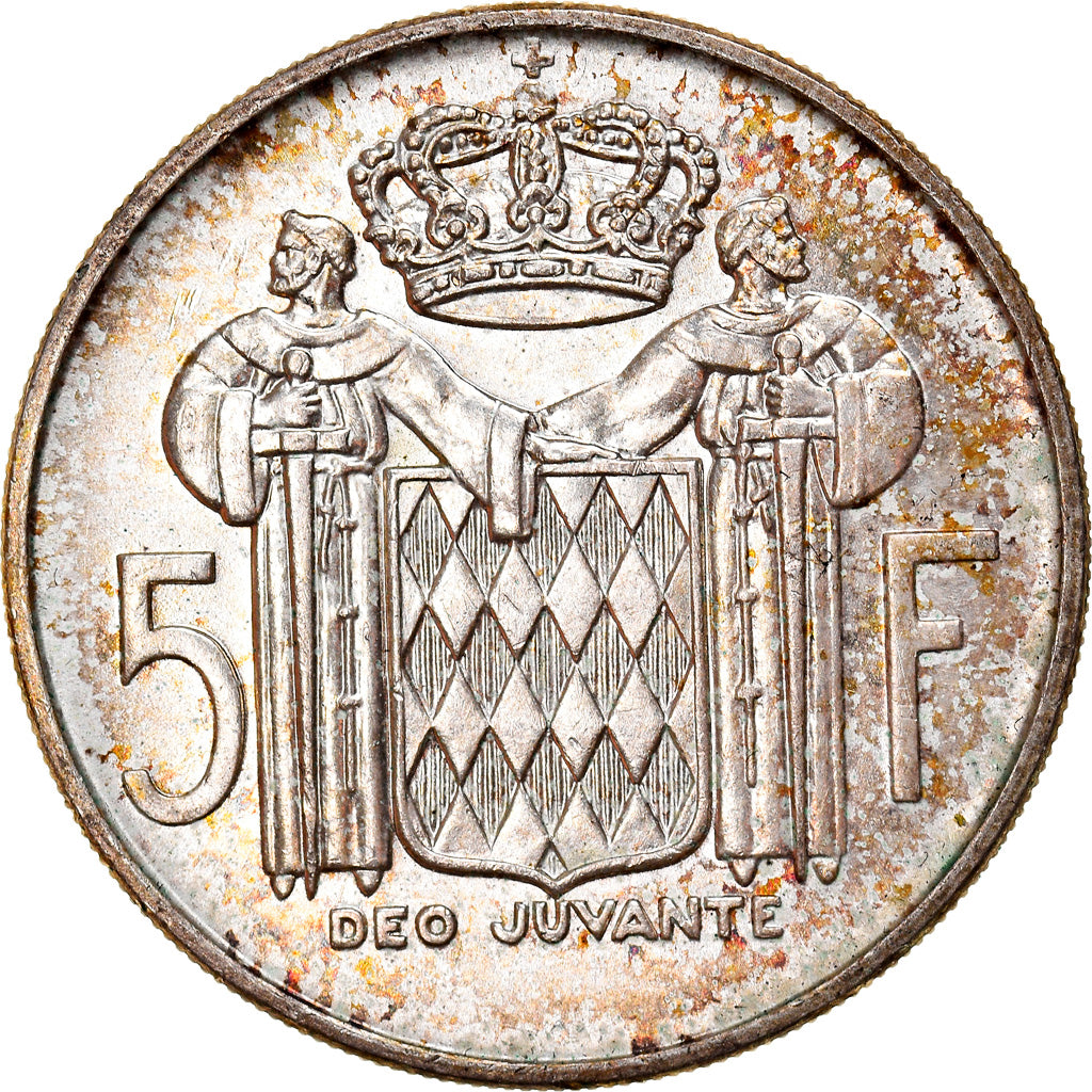 Coin, Monaco, Rainier III, 5 Francs, 1966, AU(50-53), Silver, KM:141, Gadoury:MC