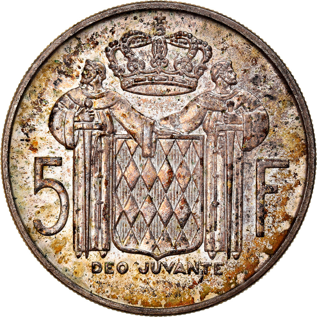 Coin, Monaco, Rainier III, 5 Francs, 1966, AU(50-53), Silver, KM:141, Gadoury:MC
