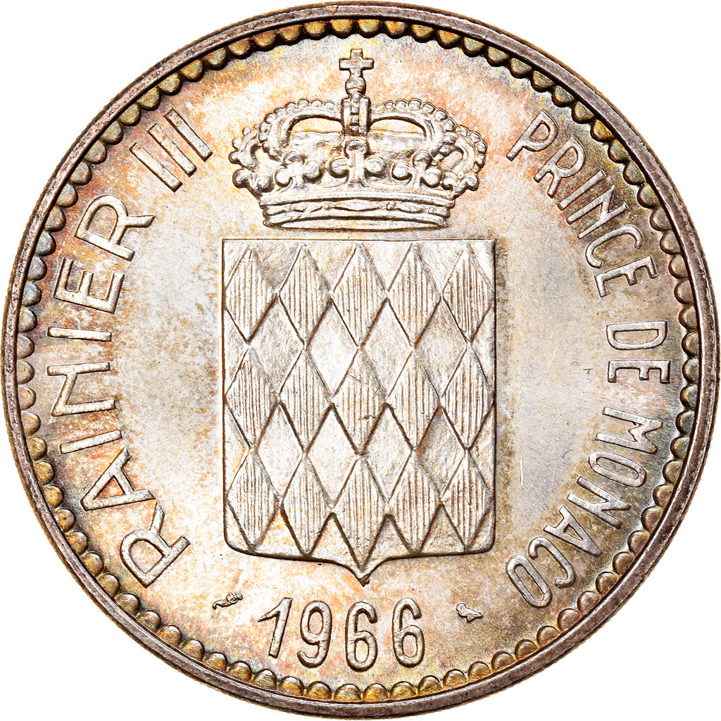 Moneta, Monaco, Rainier III, 10 Francs, 1966, Paris, SPL, Argento, KM:146