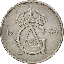 Coin, Sweden, Gustaf VI, 25 Öre, 1964, EF(40-45), Copper-nickel, KM:836