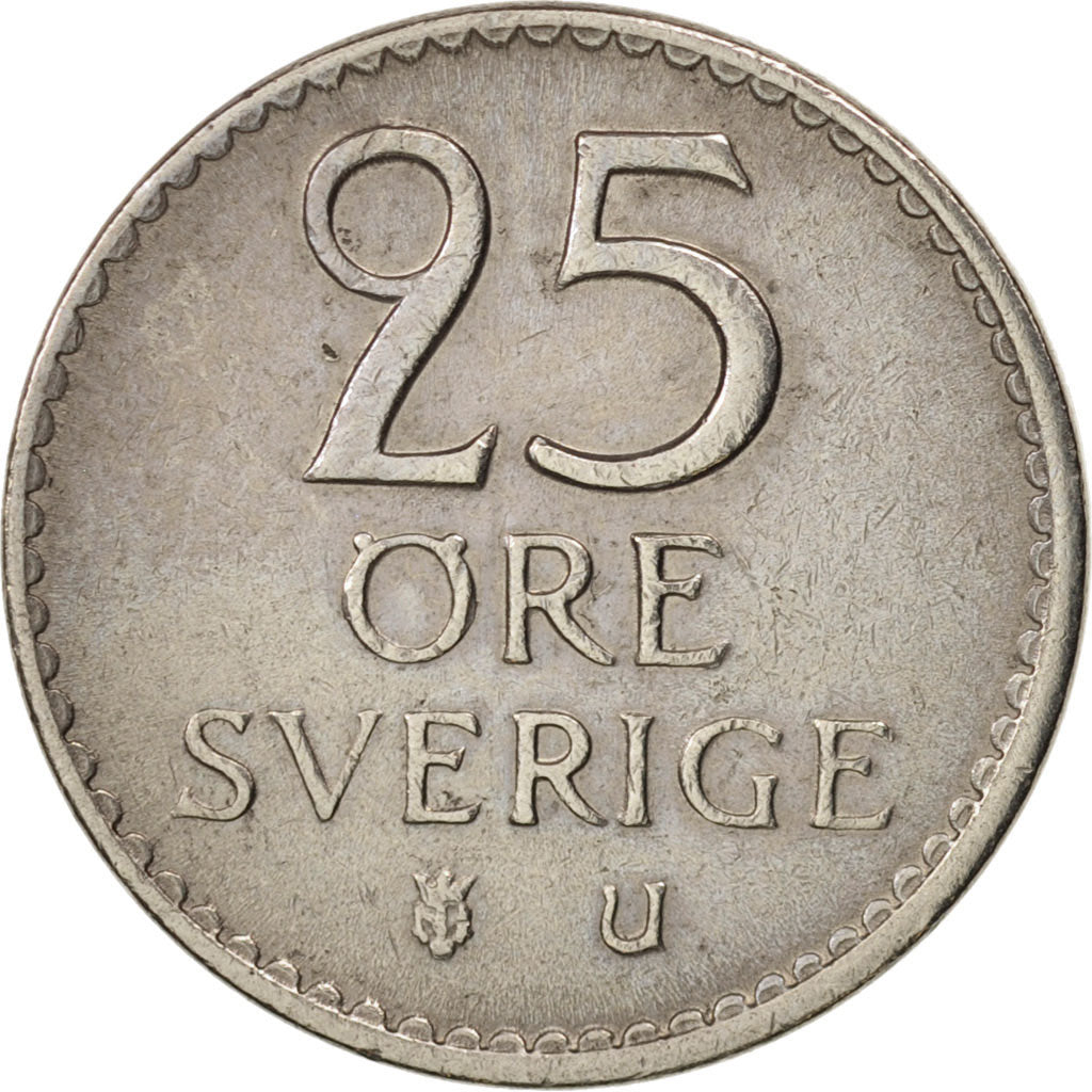 Coin, Sweden, Gustaf VI, 25 Öre, 1964, EF(40-45), Copper-nickel, KM:836