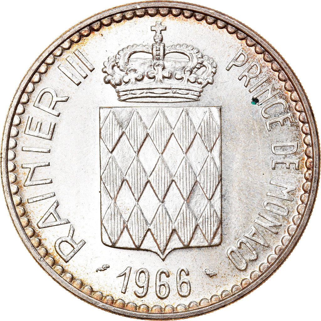 Coin, Monaco, Rainier III, 10 Francs, 1966, Paris, MS(60-62), Silver, KM:146