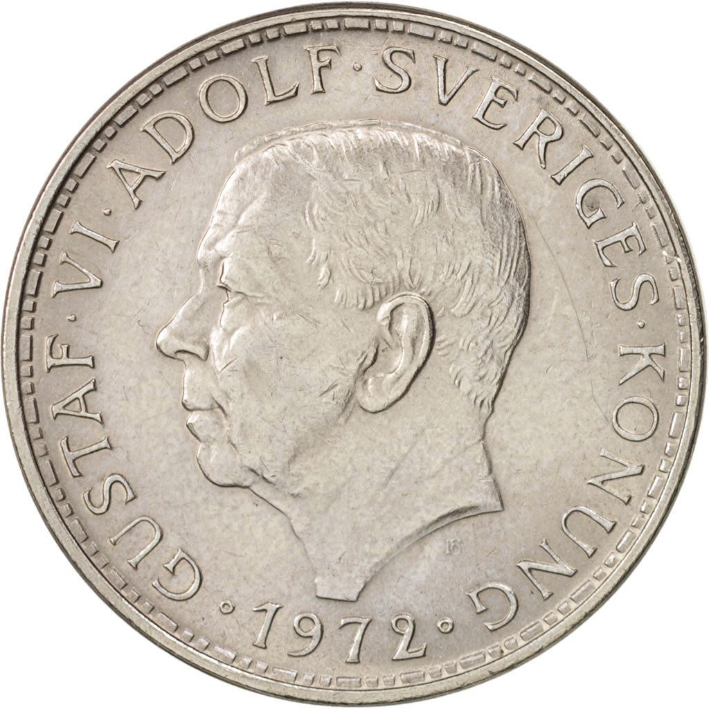 Coin, Sweden, Gustaf VI, 5 Kronor, 1972, AU(55-58), Copper-Nickel Clad Nickel