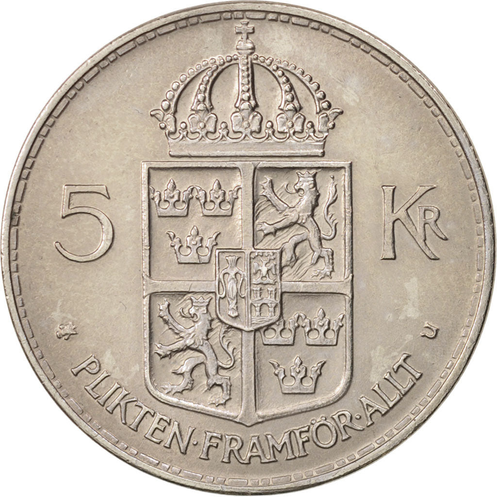 Coin, Sweden, Gustaf VI, 5 Kronor, 1972, AU(55-58), Copper-Nickel Clad Nickel