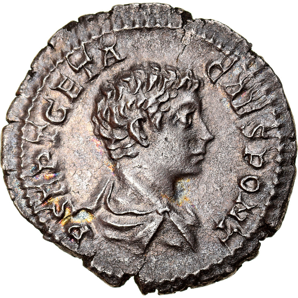 Moneta, Geta, Denarius, 200-202, Rome, SPL, Argento, RIC:9a