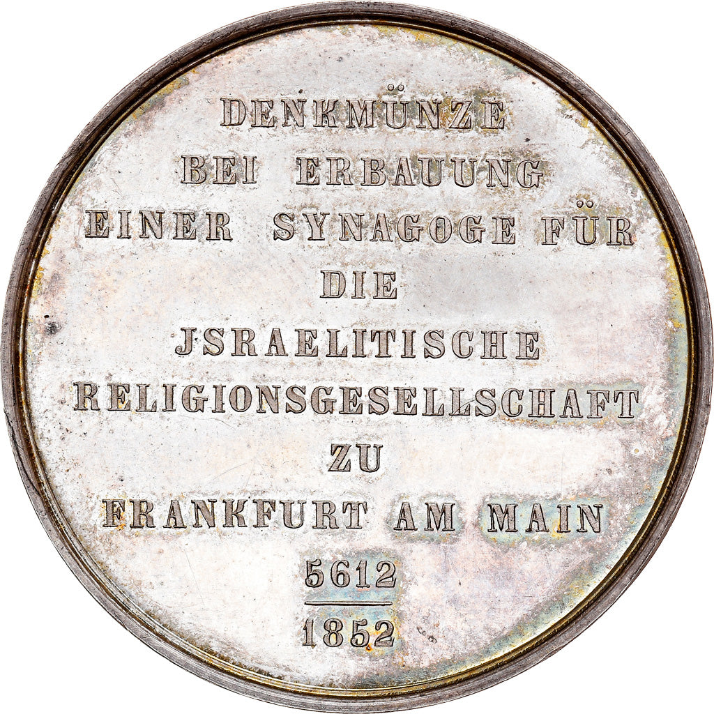Germany, Medal, Construction project of the Synagogue of Frankfurt, 1852