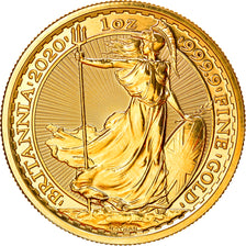 Moneda, Gran Bretaña, Britannia, 100 Pounds, 2020, 1 Oz, FDC, Oro