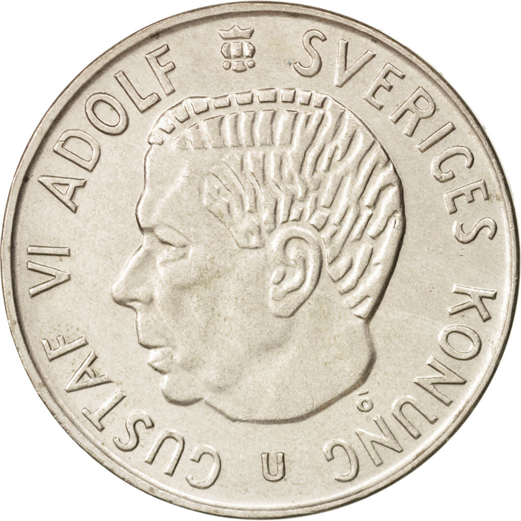 Coin, Sweden, Gustaf VI, 5 Kronor, 1971, AU(55-58), Silver, KM:829
