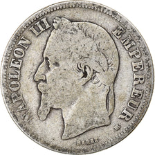 Monnaie, France, Napoleon III, Napoléon III, 2 Francs, 1867, Strasbourg, B+