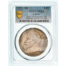 Coin, France, Napoleon III, Napoléon III, 5 Francs, 1870, Strasbourg, PCGS