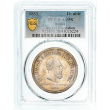 Coin, Russia, Alexander III, Rouble, 1883, St. Petersburg, PCGS, AU58