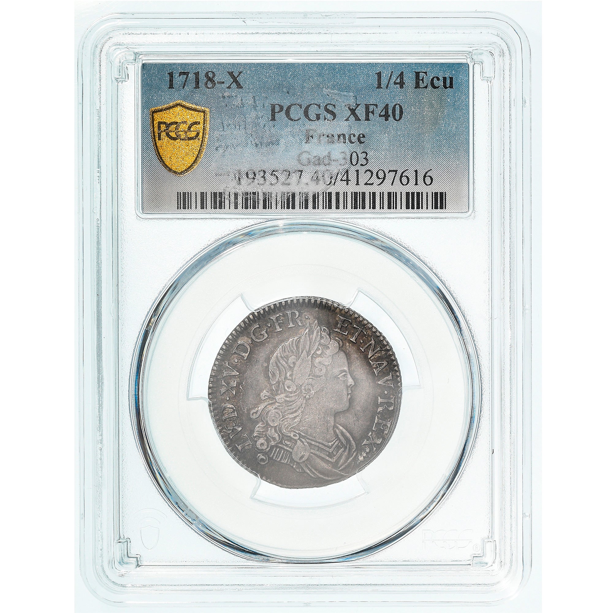 Münze, Frankreich, Louis XV, 1/4 Écu de France-Navarre, 30 Sols, 1/4 ECU