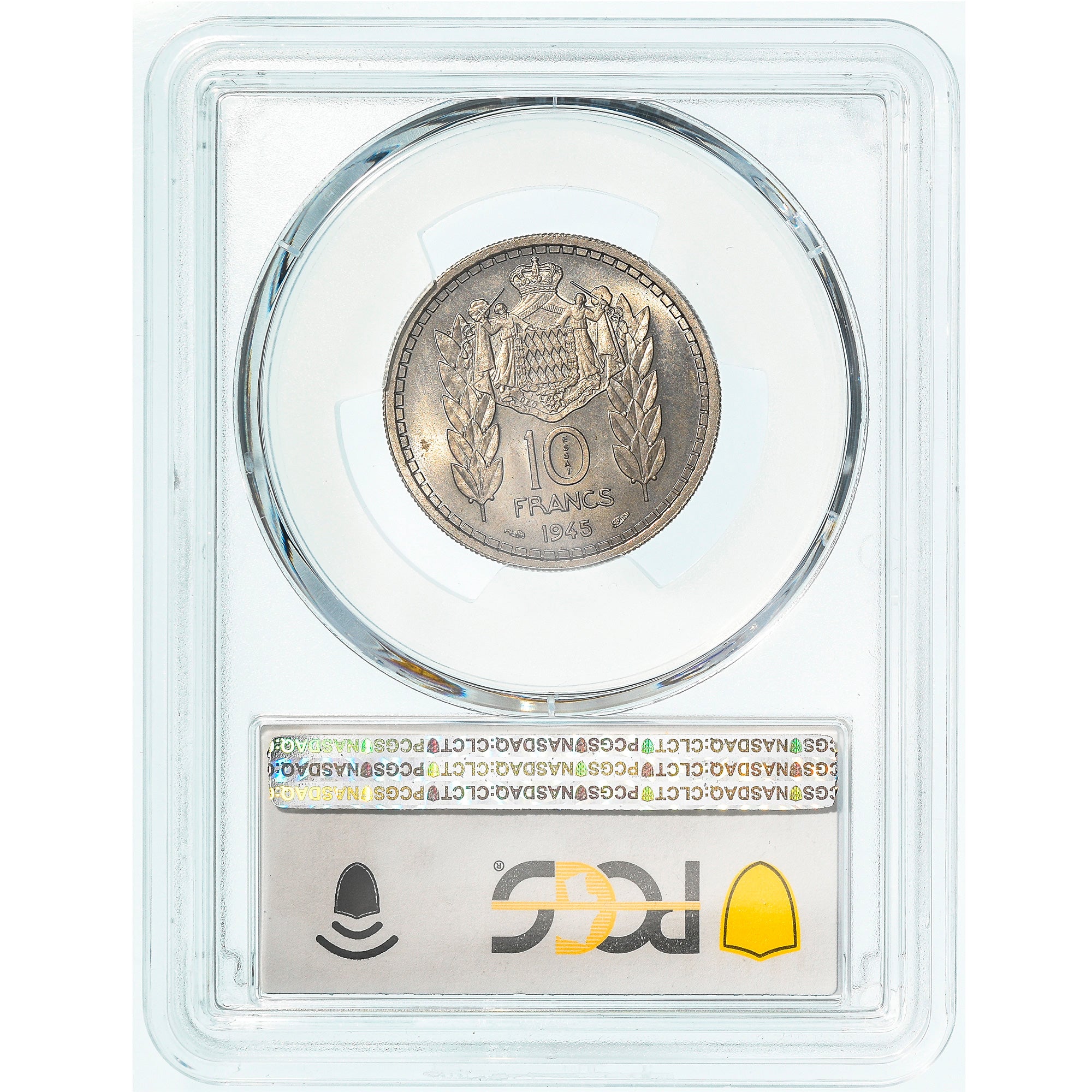 Coin, Monaco, Louis II, 10 Francs, 1945, Paris, ESSAI, PCGS, SP65, MS(65-70)