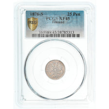Moneta, Finlandia, Nicholas II, 25 Penniä, 1876, Helsinki, PCGS, XF45