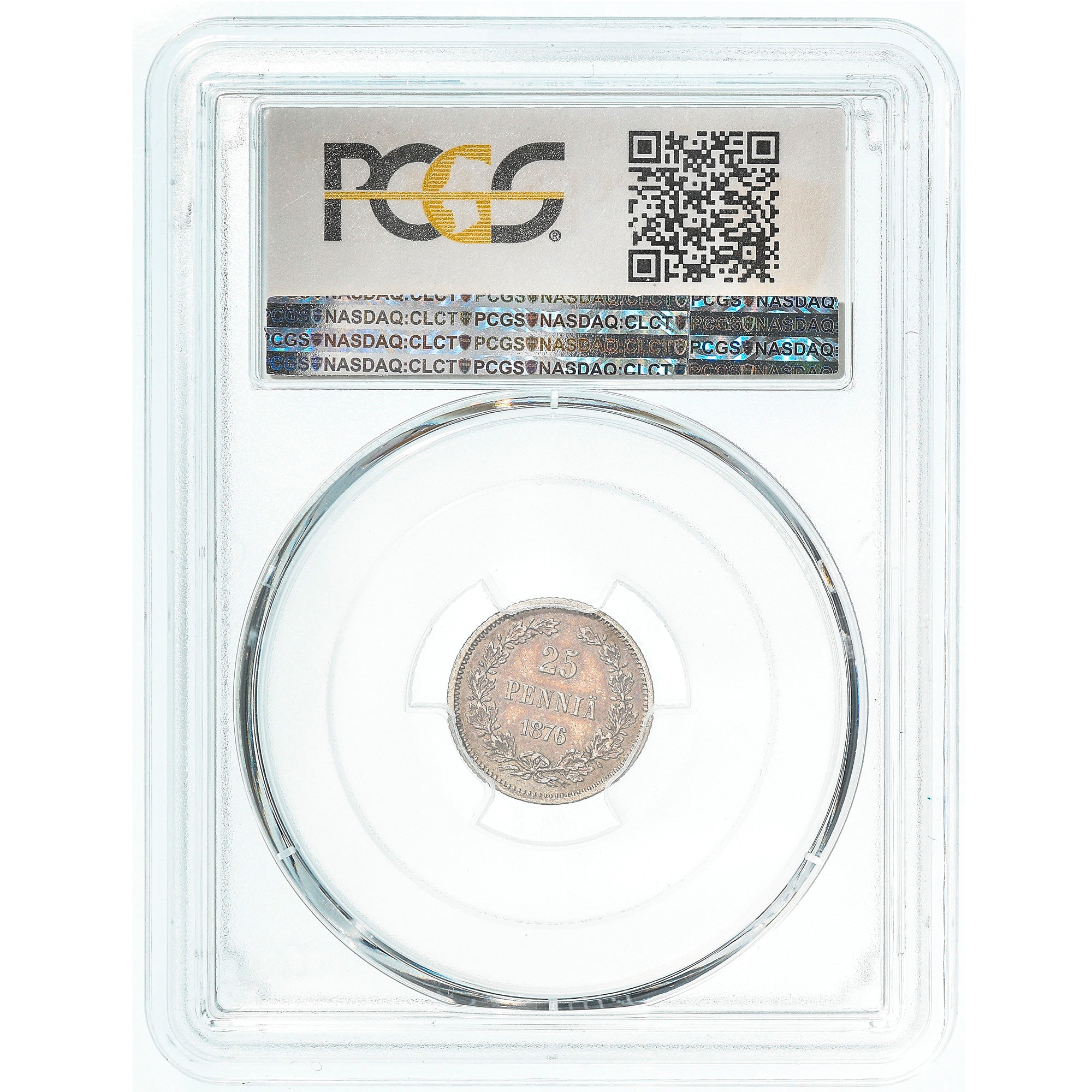Coin, Finland, Nicholas II, 25 Penniä, 1876, Helsinki, PCGS, XF45, EF(40-45)