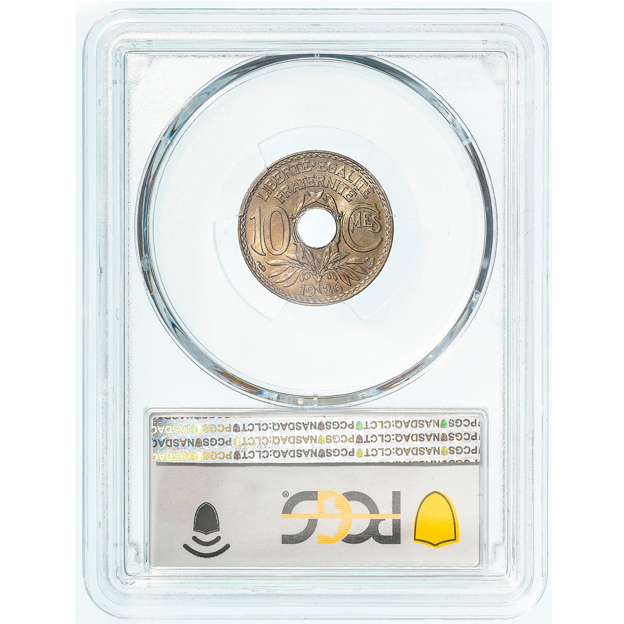Moneda, Francia, Lindauer, 10 Centimes, 1936, Paris, PCGS, MS67, FDC, Cobre -
