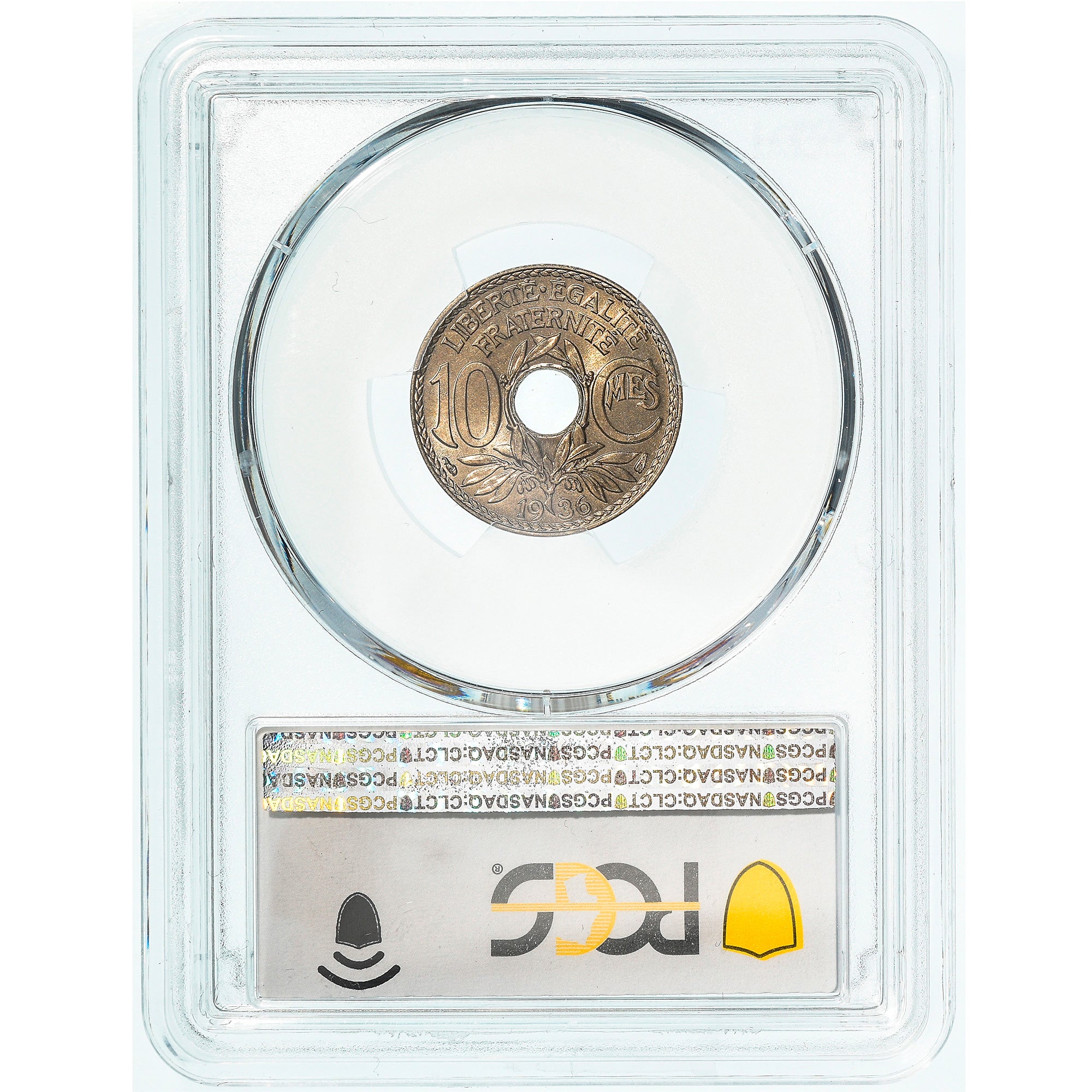 Moneda, Francia, Lindauer, 10 Centimes, 1936, Paris, PCGS, MS67, FDC, Cobre -