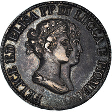 Coin, ITALIAN STATES, LUCCA, Felix and Elisa, 5 Franchi, 1807, Firenze