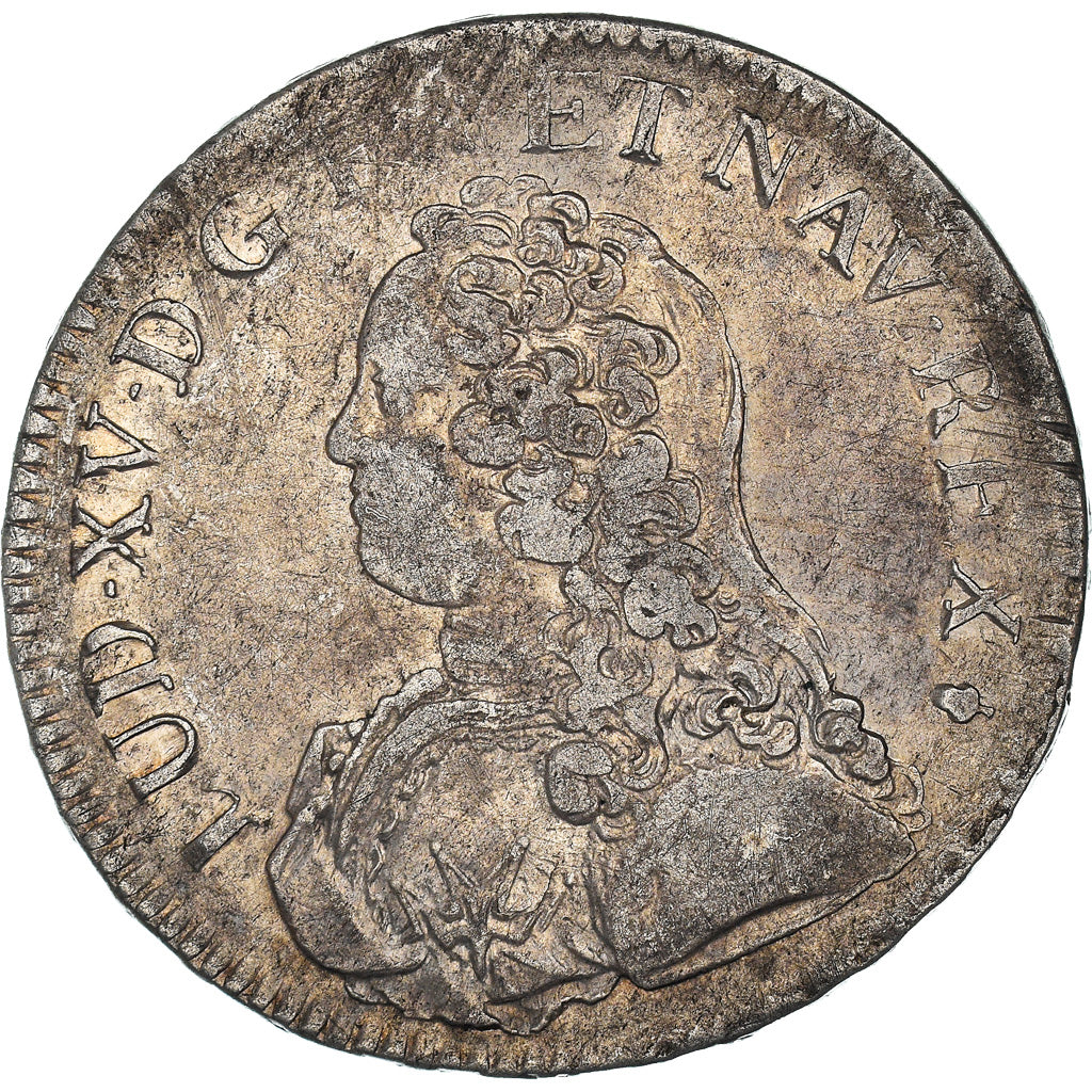 Moeda, França, Louis XV, Écu aux branches d'olivier, Ecu, 1727, Reims