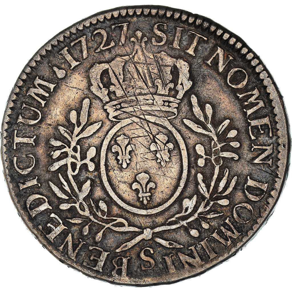 Coin, France, Louis XV, Écu aux branches d'olivier, Ecu, 1727, Reims