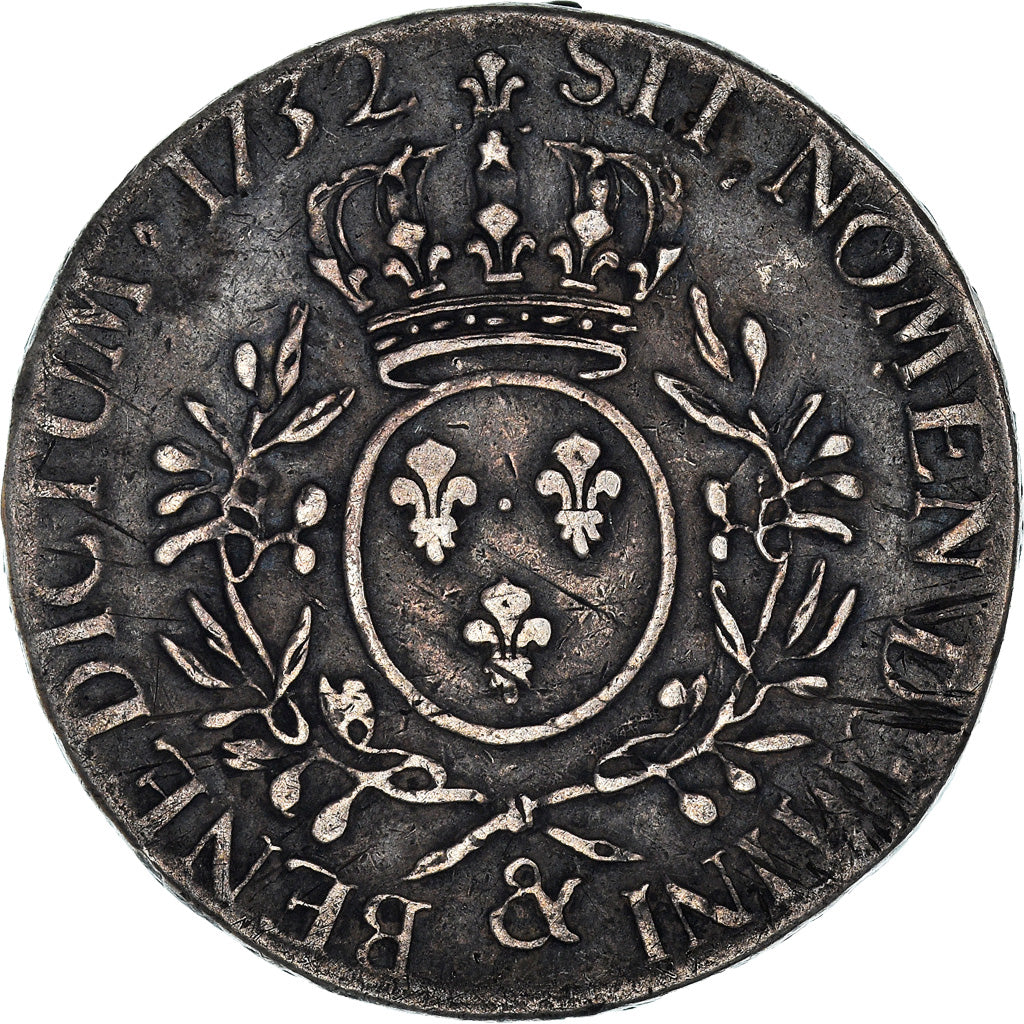 Coin, France, Louis XV, Écu aux branches d'olivier, Ecu, 1732, Aix, EF(40-45)