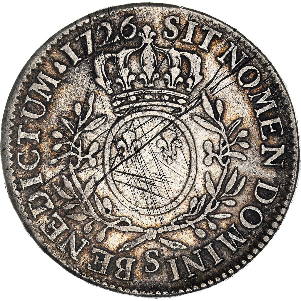 Coin, France, Louis XV, Écu aux branches d'olivier, Ecu, 1726, Reims