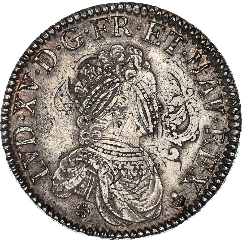 Coin, France, Louis XV, Écu Vertugadin, Ecu, 1716, Reims, AU(50-53), Silver