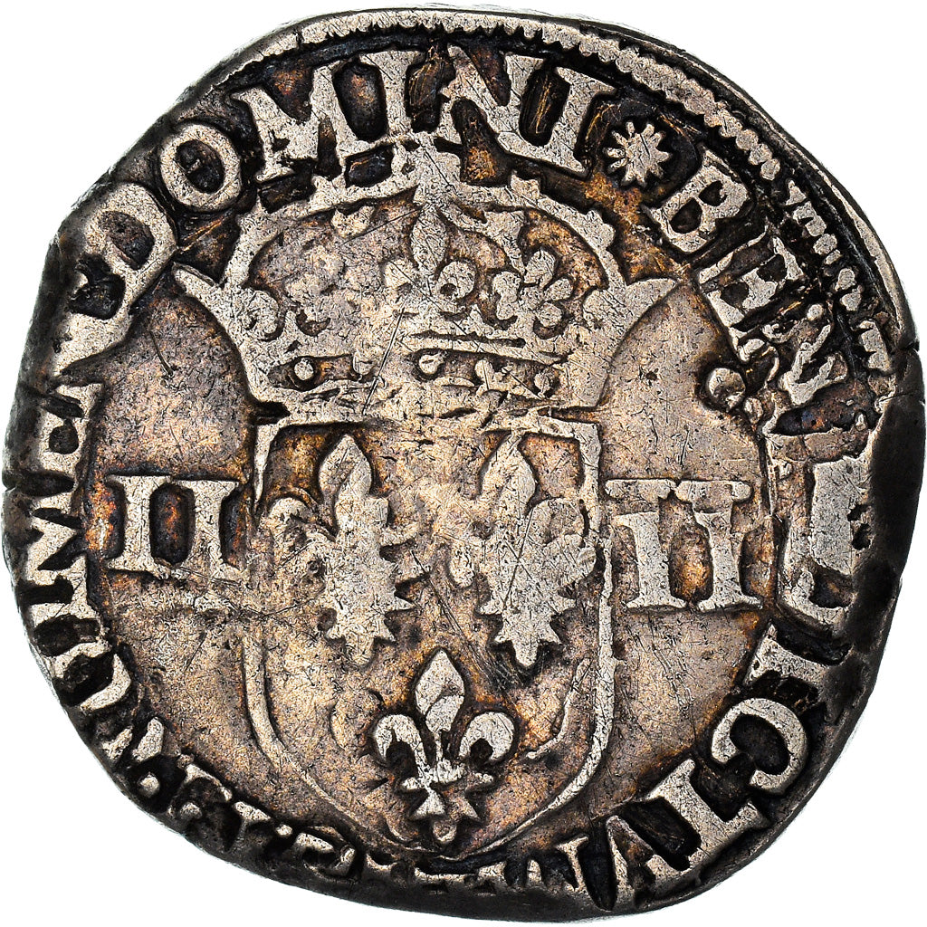 Munten, Frankrijk, Henri III, 1/4 Ecu, 1580, Nantes, FR+, Zilver, Duplessy:1133