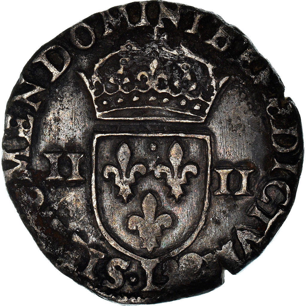 Coin, France, Henri III, 1/4 d'écu à la croix de face, 1586, Bayonne