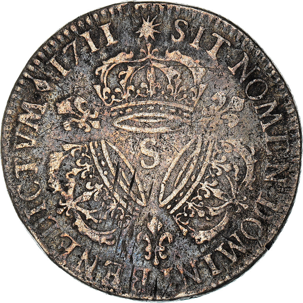 Coin, France, Louis XIV, 1/4 Écu aux 3 couronnes, 1/4 Ecu, 1711, Reims