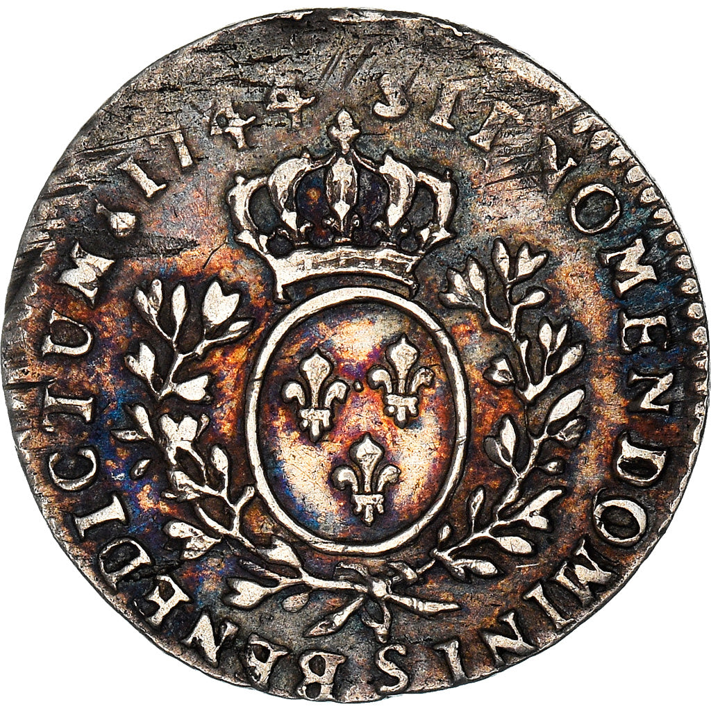 Coin, France, Louis XV, 1/10 Écu au bandeau, 1744, Reims, EF(40-45), Silver