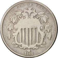 Coin, United States, Shield Nickel, 5 Cents, 1868, U.S. Mint, Philadelphia