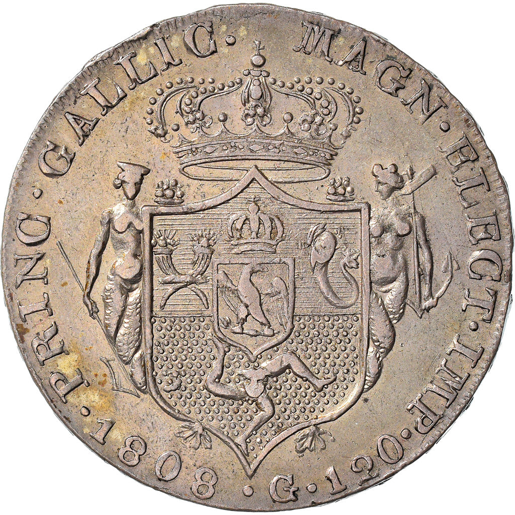 Coin, ITALIAN STATES, NAPLES, Joseph Napoleon, 120 Grana, 1808, Naples