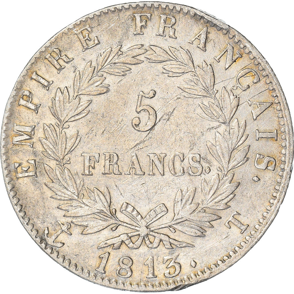 Münze, Frankreich, Napoléon I, 5 Francs, 1813, Nantes, SS, Silber, KM:694.14