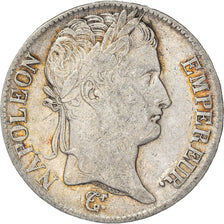 Moneda, Francia, Napoléon I, 5 Francs, 1814, Perpignan, BC+, Plata, KM:694.12