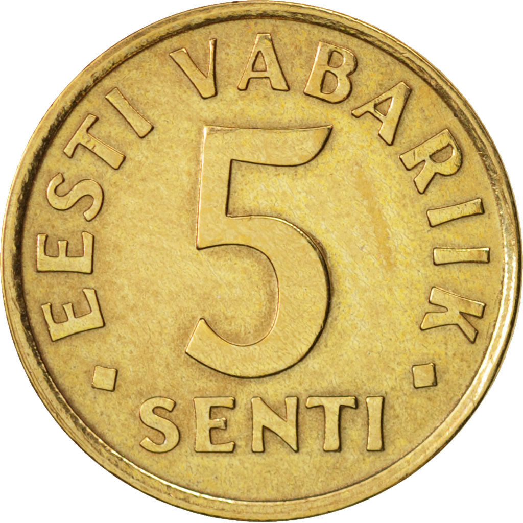 Estonia, 5 Senti, 1991, MS(63), Aluminum-Bronze, KM:21