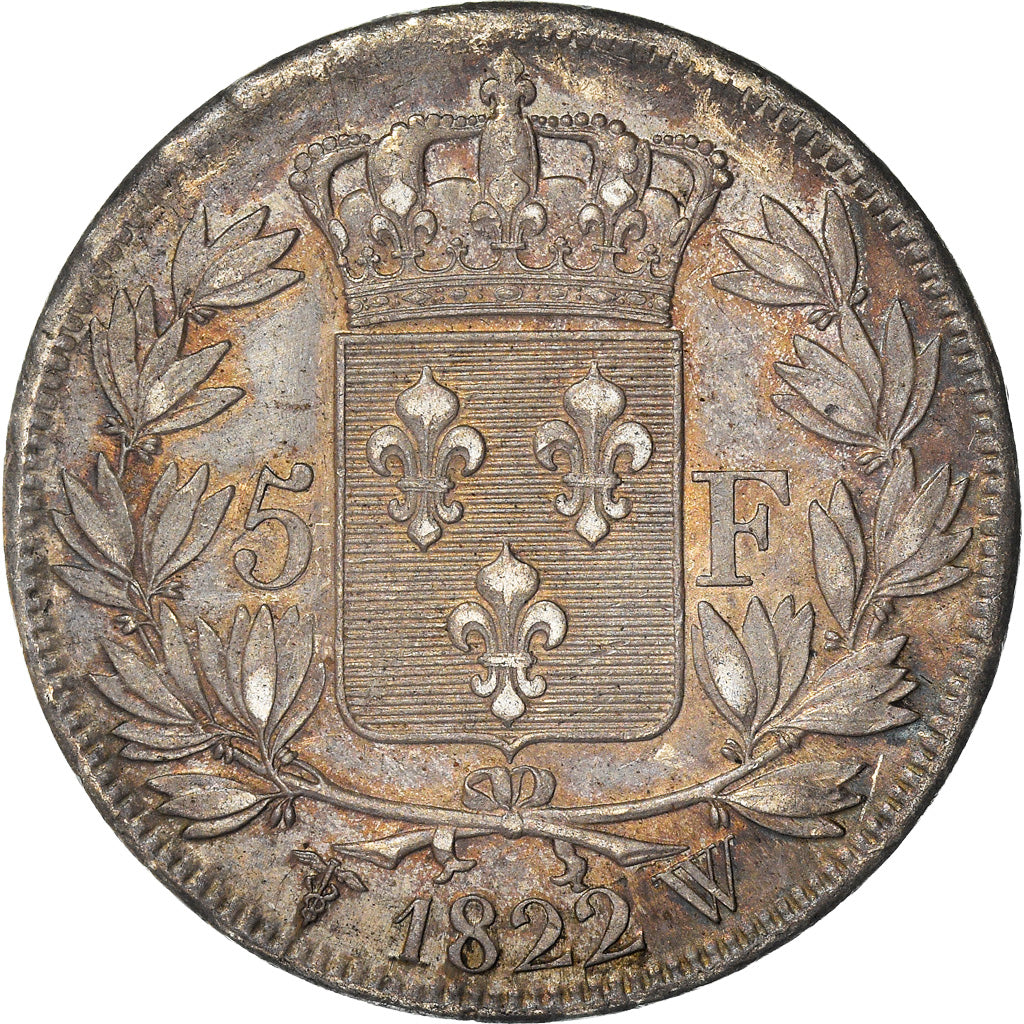 Coin, France, Louis XVIII, Louis XVIII, 5 Francs, 1822, Lille, EF(40-45)