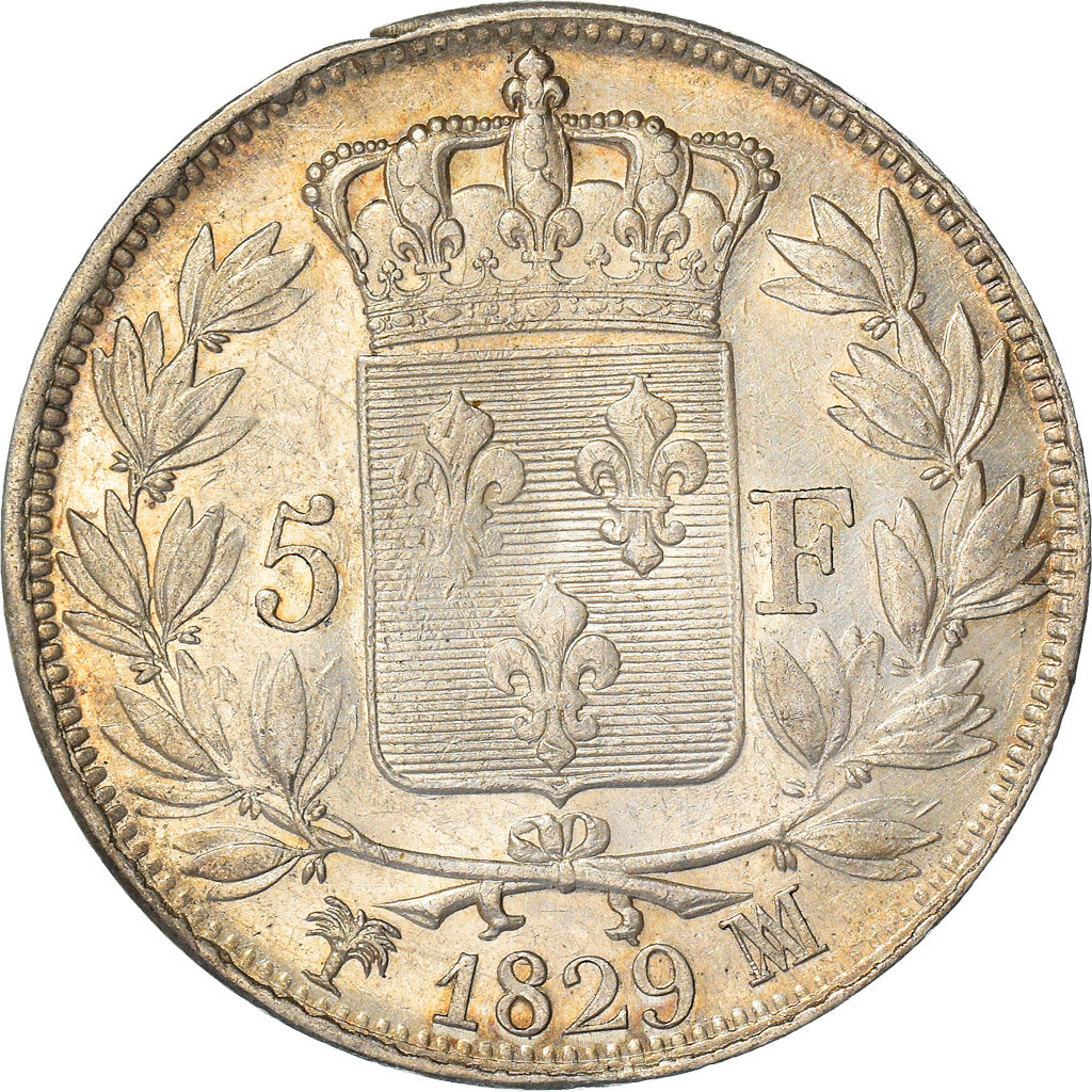 Coin, France, Charles X, 5 Francs, 1829, Marseille, EF(40-45), Silver