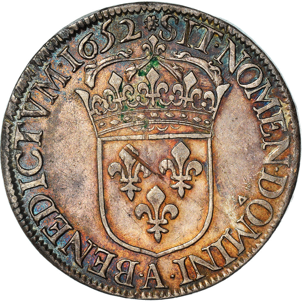 Coin, France, Louis XIV, Écu à la mèche longue, Ecu, 1652, Paris, AU(50-53)