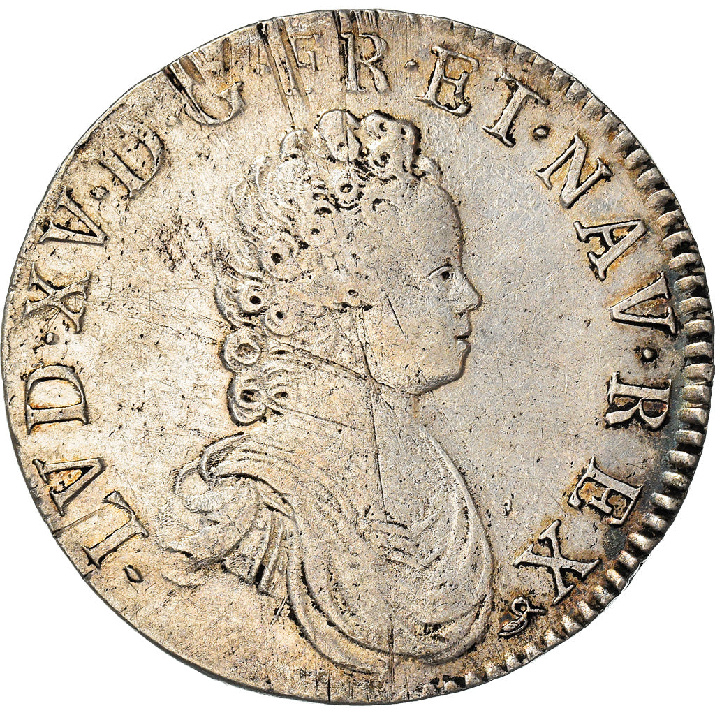Coin, France, Louis XV, Écu Vertugadin, Ecu, 1716, Rouen, VF(30-35), Silver