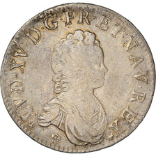 Moneda, Francia, Louis XV, Écu Vertugadin, Ecu, 1716, Rennes, MBC, Plata