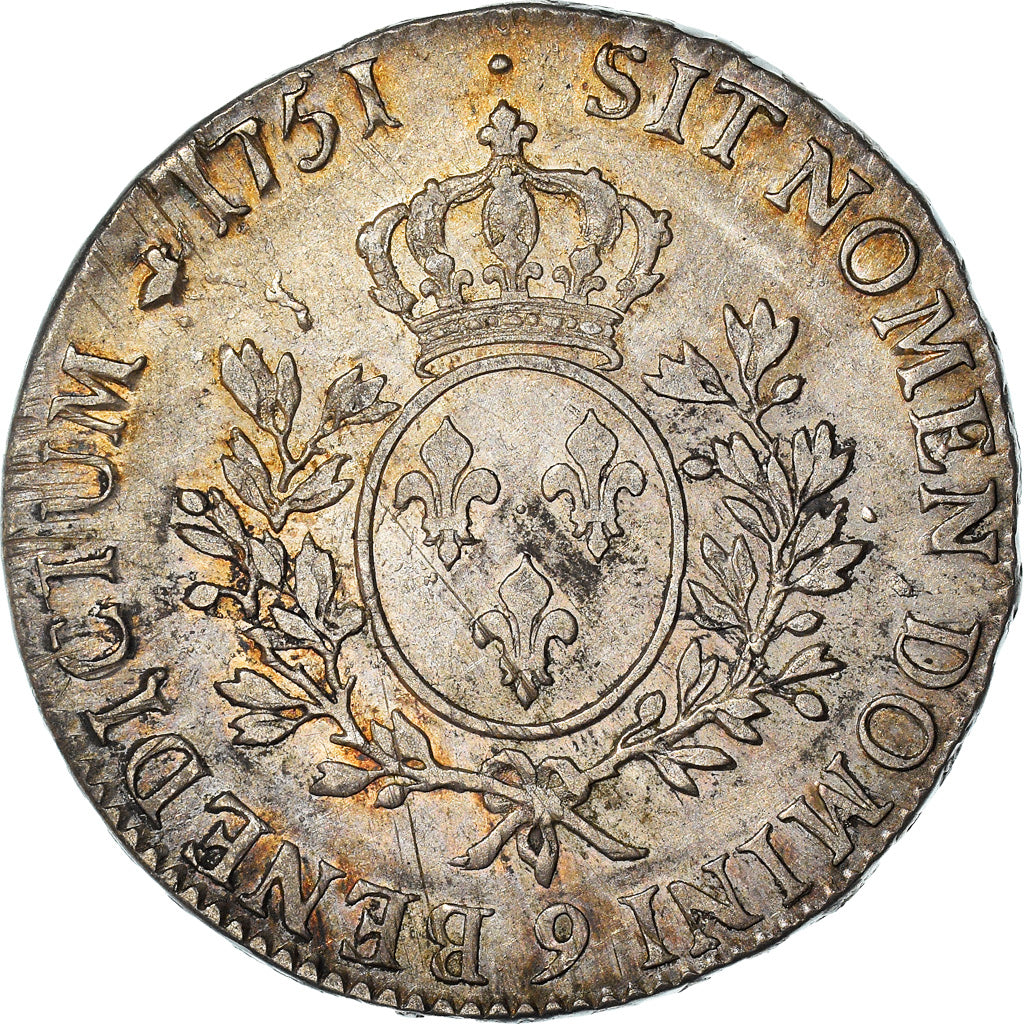 Moneta, Francia, Louis XV, Écu au bandeau, Ecu, 1751, Rennes, BB+, Argento