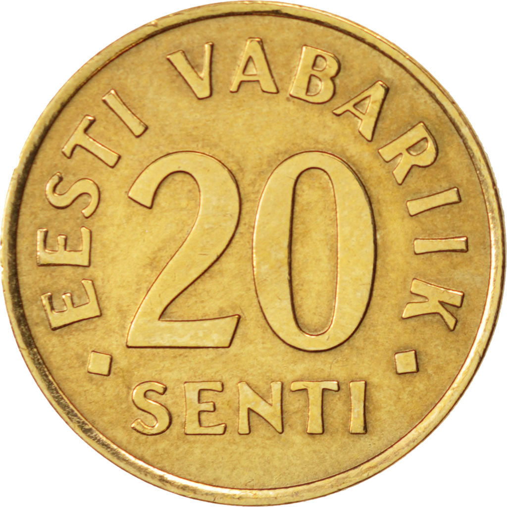 Estonia, 20 Senti, 1992, MS(60-62), Aluminum-Bronze, KM:23