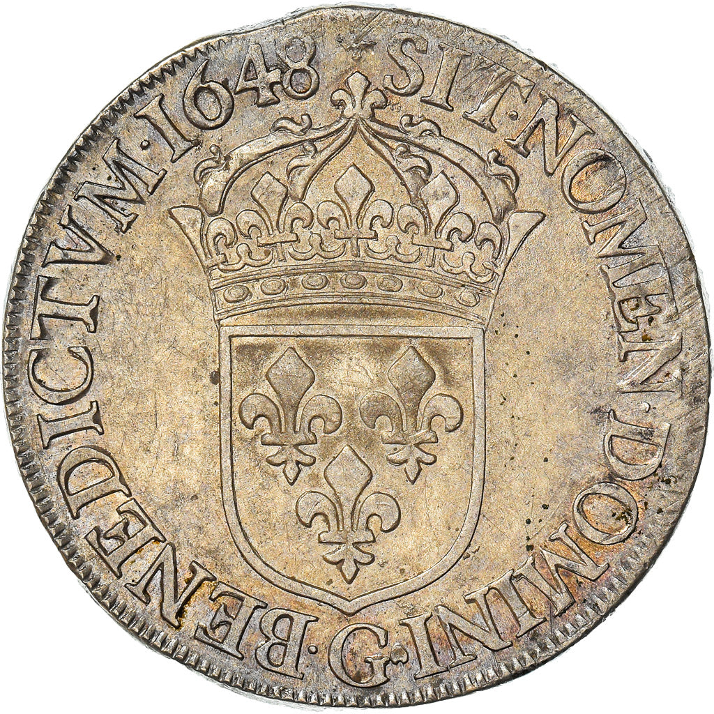 Coin, France, Louis XIV, Écu à la mèche longue, Ecu, 1648, Poitiers
