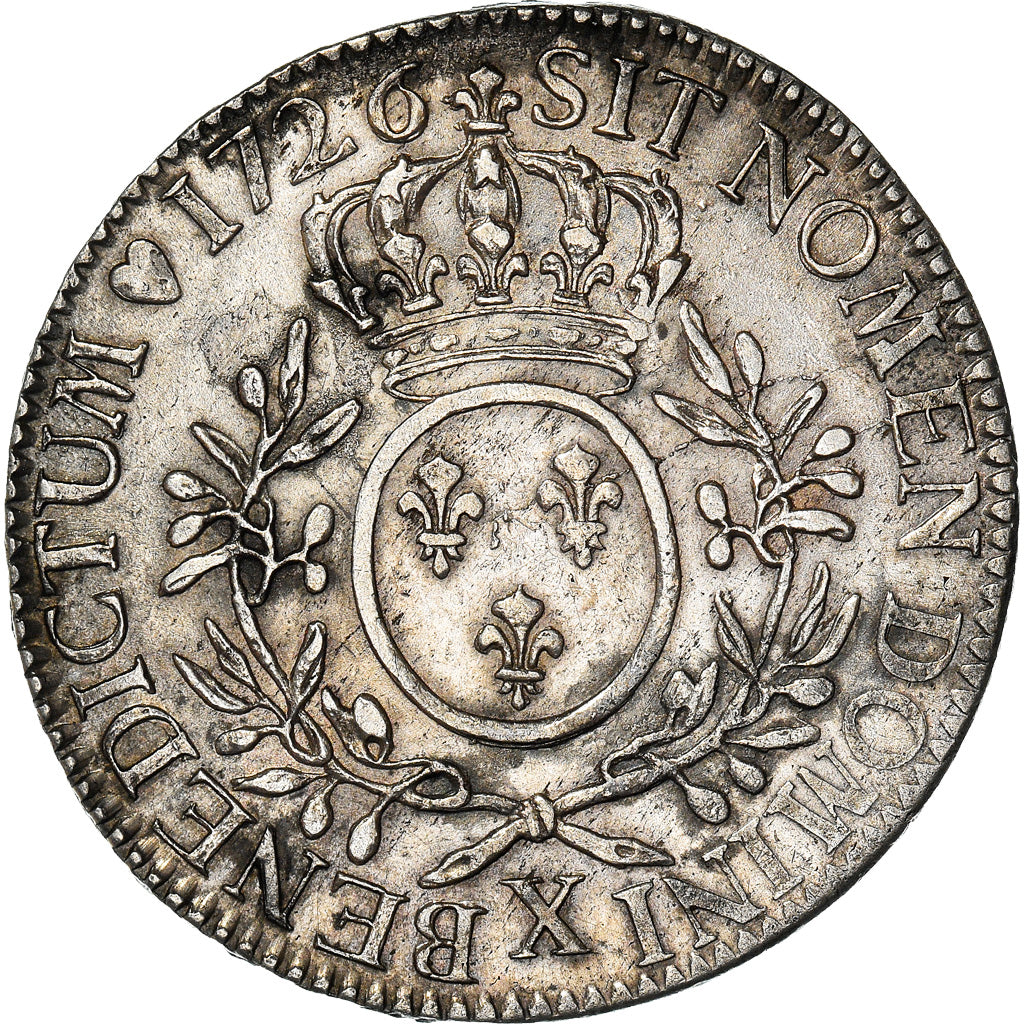 Coin, France, Louis XV, Écu aux branches d'olivier, Ecu, 1726, Amiens