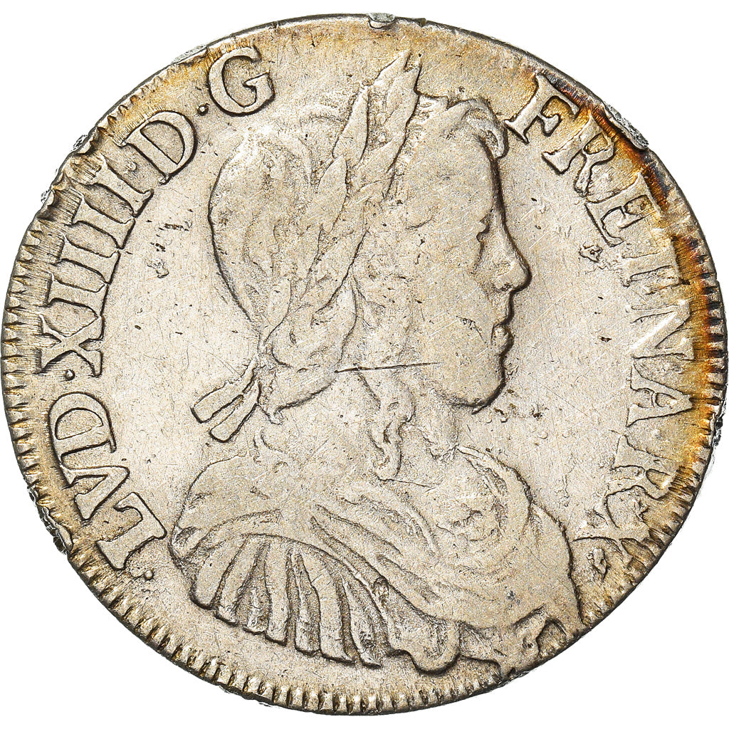 Munten, Frankrijk, Louis XIV, 1/2 Écu à la mèche longue, 1/2 Ecu, 1656