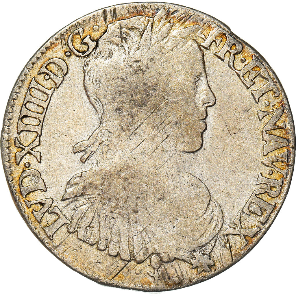 Munten, Frankrijk, Louis XIV, 1/2 Écu à la mèche longue, 1/2 Ecu, 1656