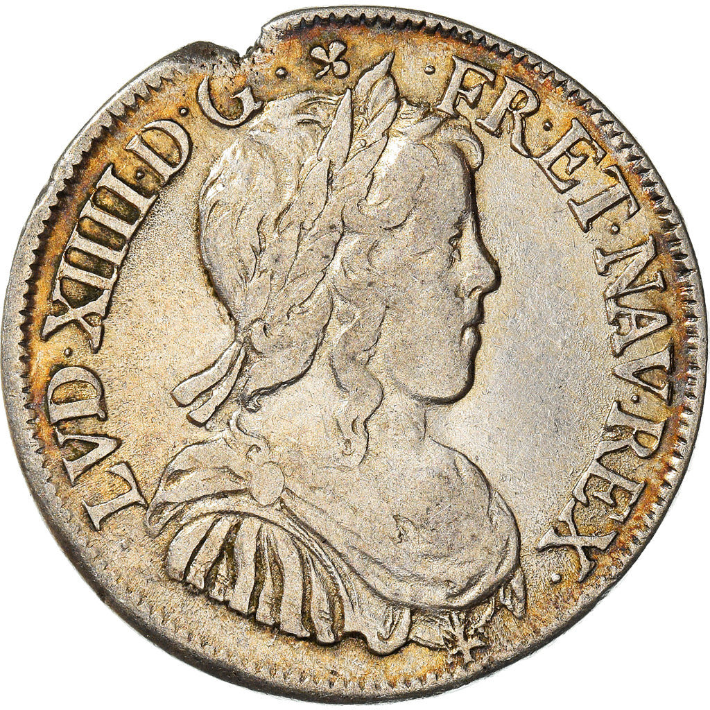 Moeda, França, Louis XIV, 1/2 Écu à la mèche longue, 1/2 Ecu, 1647