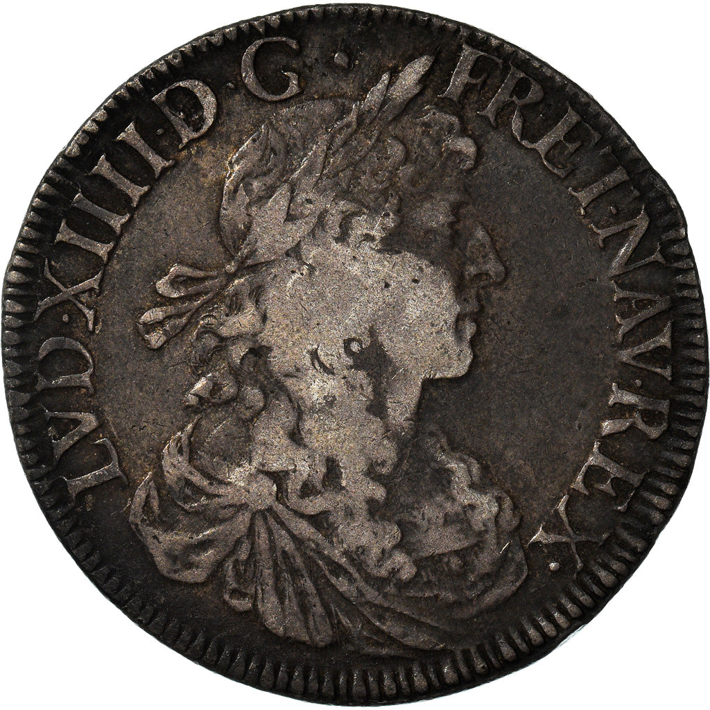 Moneta, Francia, Louis XIV, Écu au buste juvénile, Ecu, 1663, Bayonne, BB